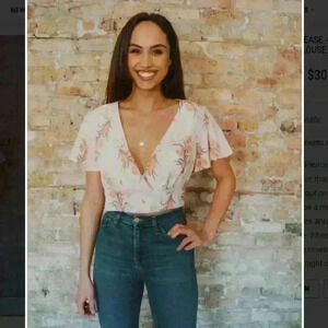 Crop Top Short Sleeve Floral Blouse